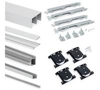 Emuca Kit de quincaillerie pour Placard 81 2 portes coulissantes à fermeture souple, profil profond, épaisseur 18mm, panneaux non