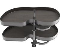 Systéme d’angle Lake Harmony pour meuble de cuisine - Gauche - Hauteur réglable - Acier et Bois - Gris anthracite