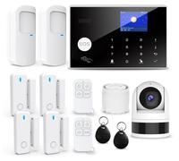 Système d'alarme - Alarme sans fil - 13 pièces - GSM 2G Wi-Fi - Sirène - Capteurs de porte et fenêtre - Caméra