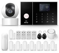 Système d'alarme avec caméra, compatible WiFi/2G, sirène de 120 dB, détecteur de mouvement