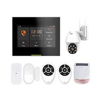 Système d'alarme de cambrioleur WiFi sans Fil Intelligent avec Siren Solar Sensibiliser la Fonction vocale à Double Sens Dix Langues(Ost-H501-Set-P)