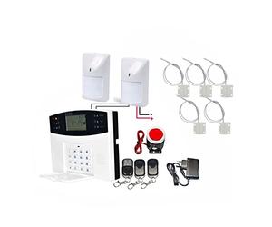 SystèMe D'Alarme De SéCurité pour La Maison, Système d'alarme GSM de sécurité à Domicile avec capteur PIR de Porte de Type Filaire 7 Zone Filaire 99 Zone sans Fil Kit D'Alarme WiFi (Color : Set02W,