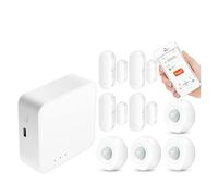 Système d'alarme de sécurité, TUYA WiFi ZigBee Bluetooth Smart Accueil Système d'alarme Ouverte Hub Life App Travail à Distance(B 15000MAH)