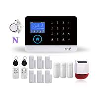 Système d'alarme de sécurité, WiFi GSM Système d'alarme de sécurité Autonome Smart Home Wireless avec Sirène Strobe extérieur/intérieur Life TUYA Télécommande(N)