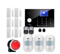 Système d'alarme de sécurité, WiFi GSM Système d'alarme Home Falking Security Alarm Detecteur câblé sans Fil RFID Touche la température du Clavier Humidité(W7B5)