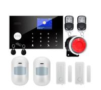 Système d'alarme de sécurité, WiFi GSM Système d'alarme Home Falking Security Alarm Detecteur câblé sans Fil RFID Touche la température du Clavier Humidité(W7B2)