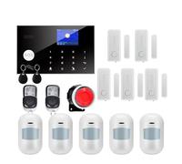 Système d'alarme de sécurité, WiFi GSM Système d'alarme Home Falking Security Alarm Detecteur câblé sans Fil RFID Touche la température du Clavier Humidité(W7B8)