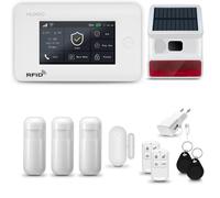 Système d'alarme domestique HXA006, WiFi + GSM 4G LTE, avec sirène sans fil. Système d'alarme comprenant 3 détecteurs de mouvement et 1 détecteur de porte/fenêtre, pour appartement ou maison, compatib