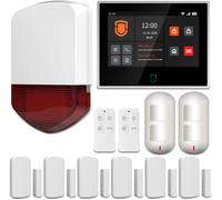 Système d'alarme domestique Wolf Guard WT4F-01A 4G + Wi-Fi, écran tactile de 7 pouces, système complet Tuya Smart avec alerte via application/SMS/appel téléphonique, alarme sonore de 110 dB