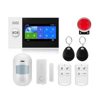 Système d'alarme, GSM Protection de sécurité à Domicile système d'alarme Intelligent écran Tactile Kit antivol Application Mobile télécommande RFID Bras et désarmer(W4B19)
