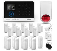 HUXGO HXA003 Système d'alarme maison WiFi + GSM 2G avec sirène sans fil, système d'alarme avec 9x capteur de mouvement et 9x capteur porte/fenêtre, système d'alarme pour appartement, maison, garage, T