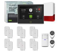 Système d'alarme HUXGO Wi-Fi GSM 4G HXA700 avec sirène, 1 détecteur PIR et 12 contacts de porte