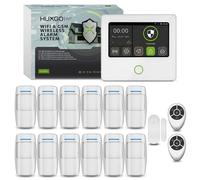 Système d'alarme HUXGO Wi-Fi GSM 4G, kit comprenant 12 détecteurs de mouvement, 1 capteur de porte et l'application HXA502