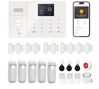 Système d'Alarme Maison, Protection Anti-Intrusion pour Maison (24 kit Set) | Alarme Détecteurs de Mouvement, Capteurs de Porte/Fenêtre, Boutons SOS,Commande à Distance, WiFi Alarme Sécurité Intelligente