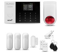 Système d'alarme sans fil HUXGO HXA005, WiFi + GSM 4G, avec sirène sans fil. Système d'alarme pour la maison, comprenant 3 détecteurs de mouvement PIR, 1 capteur de porte/fenêtre, et compatible avec l