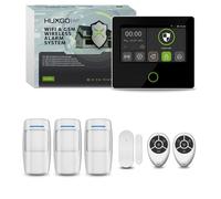 Système d'alarme sans fil HUXGO pour la maison, kit Wi-Fi et GSM 4G comprenant 3 détecteurs de mouvement, 1 capteur de porte, application TUYA HXA502 B