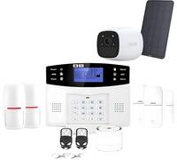 Système d'alarme sans fil pour appartements – Centrale d'alarme GSM avec caméra et panneau solaire