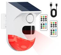 Système d'alarme solaire avec détecteur de mouvement, 2 télécommandes, 120 dB, étanche IP67, pour garage et cour