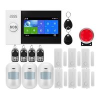 Système d'alarme, Système d'alarme Intelligent GSM, système de sécurité Domestique, avec capteur Mouvement Pir, Porte, Carte RFID, Kits sans Fil(W4B6)