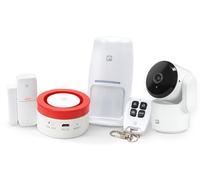 Système d'alarme Wi-Fi 2,4 GHz avec caméra 1080p, sirène 120 dB, sans fil, alimenté par batterie
