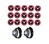 Système D'Appel Sans Fil avec Bouton 2 Montres, Téléavertisseur, 15 Boutons D'Appel pour Table de Restaurant, Émetteur (UE)