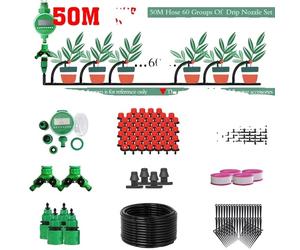 Système d'arrosage automatique de jardin, arrosage goutte à goutte réglable, contrôleur numérique de minuterie d'eau, 50M Kits