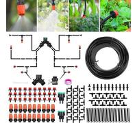 Système d'arrosage automatique pour jardin, kit d'arrosage de 30 m, kit d'arrosage par micro-goutteurs, tête d'arrosage automatique, kit d'arrosage par goutteurs, arrosage paysager pour parterres de f