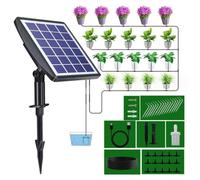 Système d'arrosage automatique solaire, Kit d'irrigation goutte à goutte, avec minuterie Pour balcons, terrasses, jardins