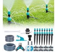 Système d'arrosage de jardin, arrosage automatique 20M+10M piquets de terre | Kit complet de bricolage à raccord rapide, 3 modes d'arrosage goutte-à-goutte pour plantes en pot et serre