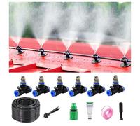 Système d'arrosage de jardin, Kit d'irrigation goutte à goutte avec buses de brumisation et tubes automatiques pour serre, potager noir 20m 912 pipe + 20 sets of quick-connect fittings