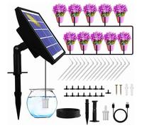 Système d'arrosage solaire automatique, Kit d'irrigation goutte à goutte solaire automatique étanche IP67 avec minuterie intellige