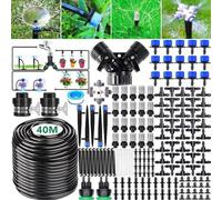 Système d'arrosage Unyqoos® pour jardin et terrasse – Kit complet, 189 pièces, 40 mètres de tuyau noir, système d'irrigation goutte à goutte