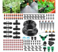 Système d'arrosage Unyqoos® pour jardin – Kit complet d'irrigation goutte à goutte, 315 pièces, 15 mètres de tuyau principal et 60 mètres de tuyau de distribution, 4 goutteurs réglables, montage flexi