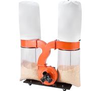 Système d'aspiration - Système d'aspiration des copeaux - 3,0 CV - Débit d'air de 2634 m³/h - Filtration de 2,5 µm - Double sac : 2 sacs à poussière de 132,5 L + 2 sacs filtrants de 159 L - 2800 tr/mi