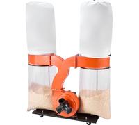 Système d'aspiration VEVOR, 2634,47 m³/h Système d'aspiration des copeaux 2,5 microns, 3,0 CV Système de collecte de la sciure avec deux sacs de collecte des poussières de 132,5 L et deux sacs filtran