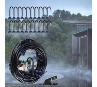 Système de brumisation de 20 mètres, système de refroidissement à 360°, couleur noire, pour jardin et terrasse