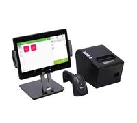 Système de Caisse enregistreuse POS 10 Pouces avec Tablette, Support, imprimante et Scanner for Point Vente e Logiciel Simple à Installer