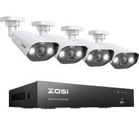 Système de caméra CCTV ZOSI PoE, résolution 8 MP, prise en charge de l'audio bidirectionnel, 4 caméras 5 MP, 2T