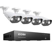 Système de caméra CCTV ZOSI PoE, résolution 8MP, support audio bidirectionnel, 4 caméras 8MP, Aucune