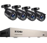Système de caméra de sécurité, 8CH DVR, résolution 2MP, longueur de câble 18m, 8CH DVR x 4 caméras, 1T