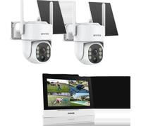 Système de caméra de sécurité, alimenté par énergie solaire, résolution 4MP, 2pcs caméra
