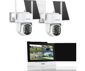 Système de caméra de sécurité, alimenté par énergie solaire, résolution 4MP, 2pcs caméra