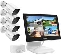 Système de Caméra de Sécurité, Moniteur LCD 10,1" , Vision Nocturne Full HD 1080P, 4PCS 0TB