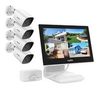 Système de Caméra de Sécurité, Moniteur LCD 10,1" , Vision Nocturne Full HD 1080P, 4PCS 0TB