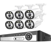 Système de caméra de sécurité, reconnaissance faciale IA, vision nocturne couleur, 8CH NVR 6PCS CAM 5MP, 2T