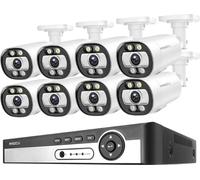 Système de caméra de sécurité, Reconnaissance faciale IA, Vision nocturne couleur, 8CH NVR 8PCS CAM 5MP, Aucune