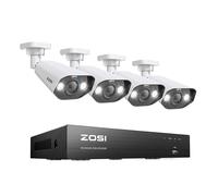 Système de caméra de sécurité ZOSI POE, résolution 8MP Ultra HD, vision nocturne avancée, 8MP NVR 4 pièces caméra 8MPAucune