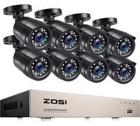 Système de caméra de sécurité ZOSI, résolution 1080P, 8CH DVR, 8CH DVR x 8 caméras, Aucune