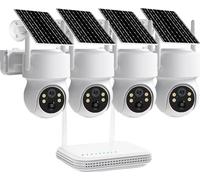 Système de caméra de surveillance, 4 caméras, recharge solaire, 4 caméra 8ch NVR, 500g