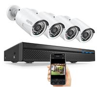 Système de caméras de sécurité - 5MP - Caméra de surveillance - Étanchité IP66 - Enregistreur vidéo en réseau (NVR) 8 canaux - Disque dur de 1 To